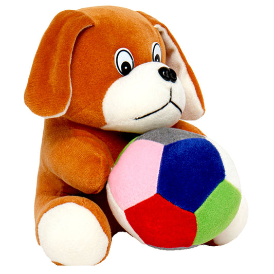 Soft Toy | Puppy With Ball 17 cm | Boys and Girls | (Brown)