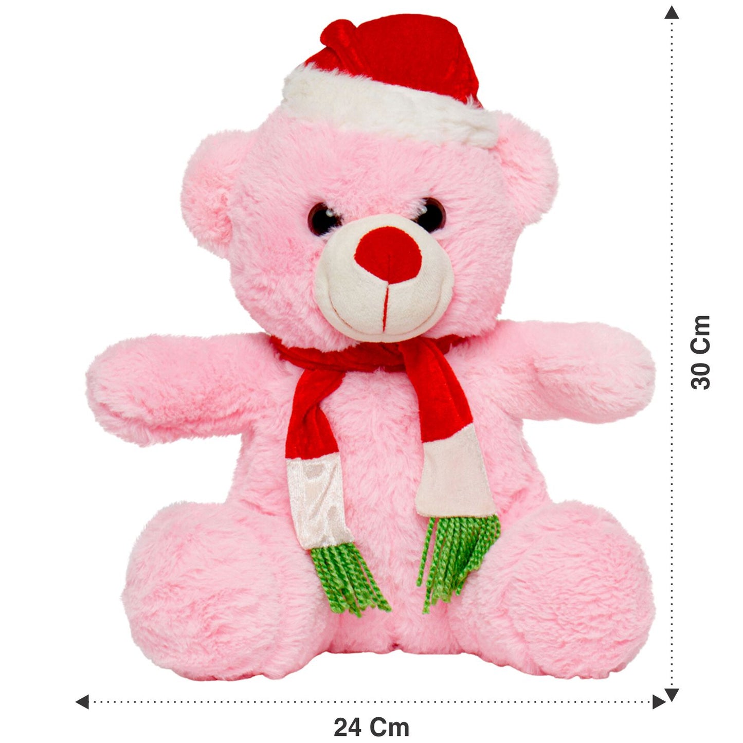 Soft Toy | Teddy with Santa Cap 30cm | Boys and Girls | (Red)