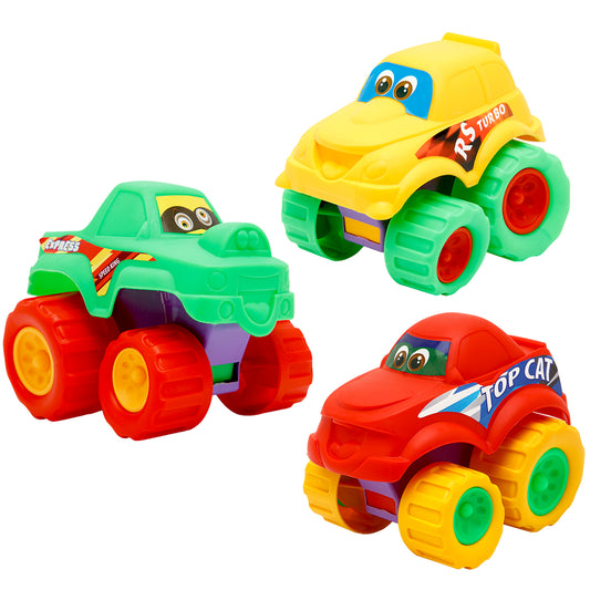 Sterling Big Size 4WD Monster Cars - Push and Go Toy Cars, Friction-Powered Cars, Push-Go Cars for Toddlers and Kids.